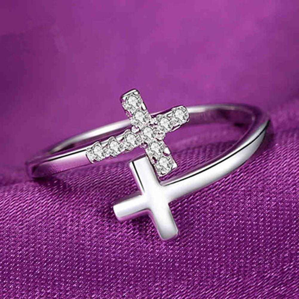 Charismatic Catholic Cross Silver Ring