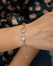 Load image into Gallery viewer, Elevated Heart Silver Bracelet
