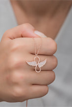 Load image into Gallery viewer, Silver Rose Wing Infinity Necklace
