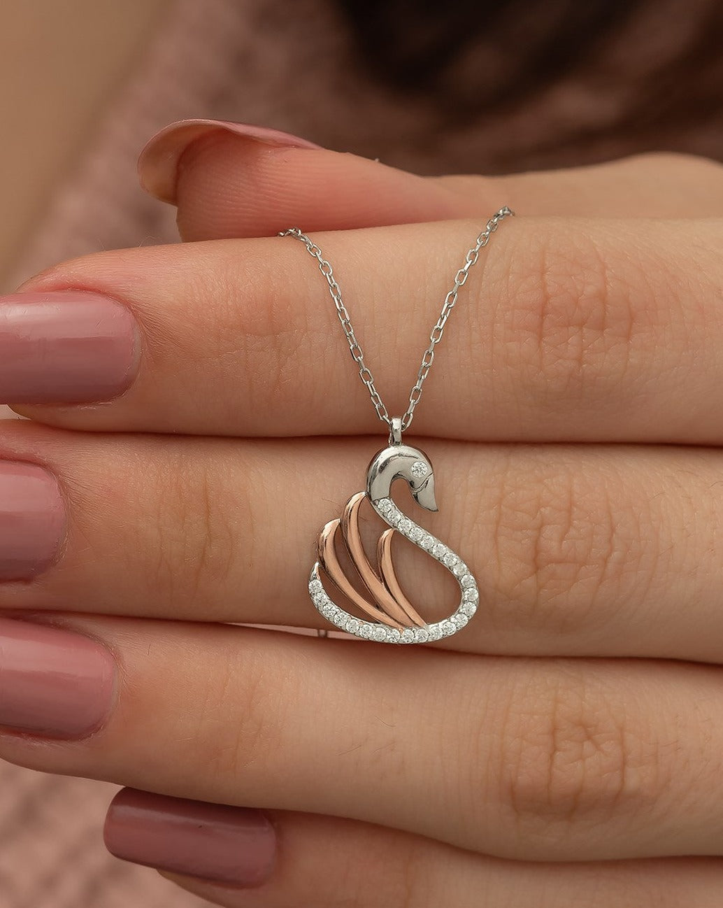 Swan Silver Necklace