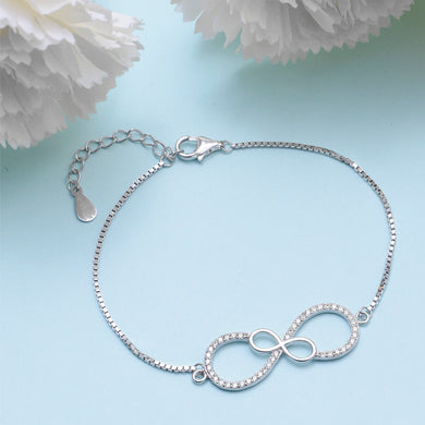 Double Infinity Silver Bracelet