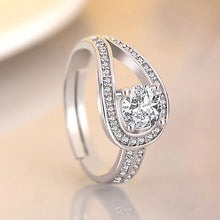 Load image into Gallery viewer, FASHIONISTAS EMBEDDED SOLITAIRE SILVER RING
