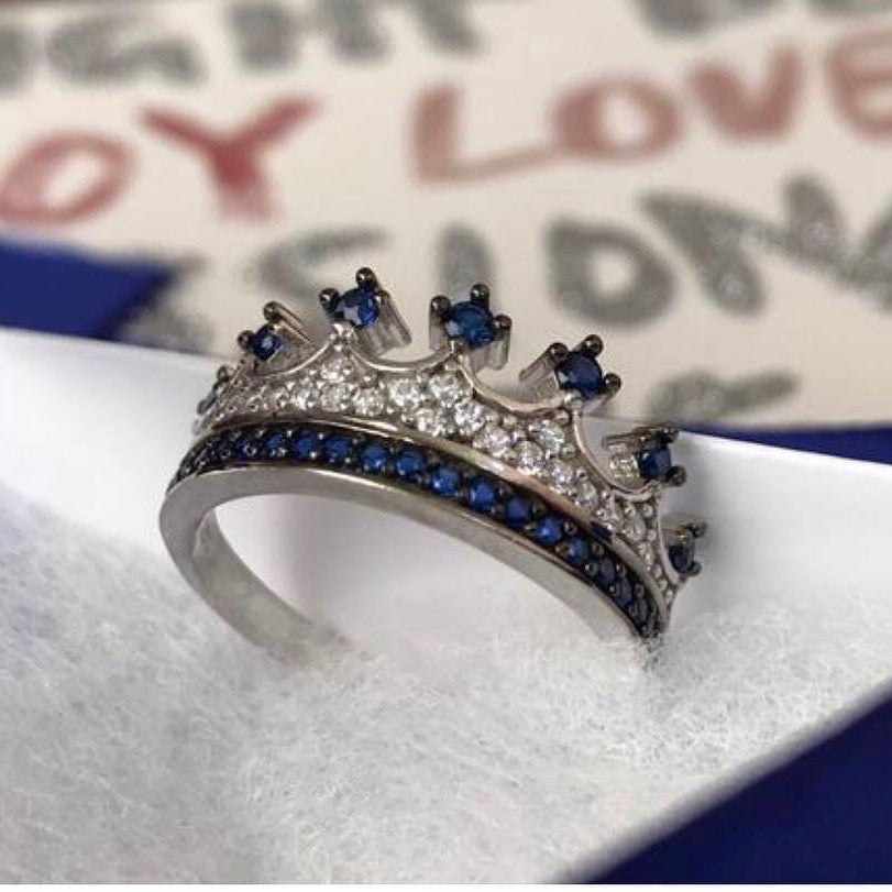 Princess Queen Crown Silver Ring