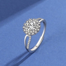 Load image into Gallery viewer, Fleur de Solitaire Moissanite Silver Ring
