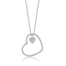Load image into Gallery viewer, Silver Dazzling Zircon Heart Pendant With Link Chain
