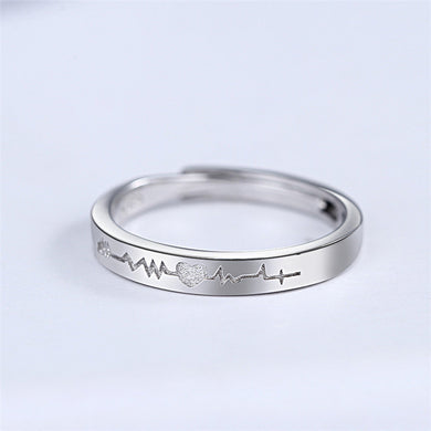 Heart Beat Silver Ring