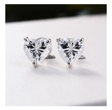 Load image into Gallery viewer, Sterling Classic Heart Cut Stud Earrings

