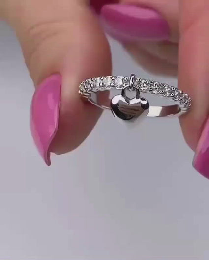 Delicate Heart-Shaped Silver Ring