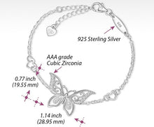 Load image into Gallery viewer, Cubic Zirconia Graceful Butterfly Silver Bracelet

