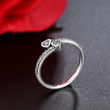 Load image into Gallery viewer, Silver Stereo Hearts Ring
