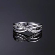 Load image into Gallery viewer, Stylish Double Criss Cross Infinity Silver Ring
