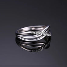 Load image into Gallery viewer, Double Criss Cross Infinity Silver Ring
