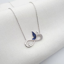 Load image into Gallery viewer, Infinity Butterfly Silver Pendant Set
