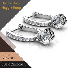 Load image into Gallery viewer, Cubic Zirconia Dangle Drop Huggie Hoop Earrings
