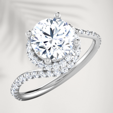 Load image into Gallery viewer, Spiral Solitaire Silver Ring

