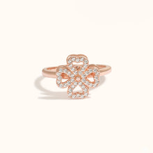 Load image into Gallery viewer, Lucky Clover Heart Silver Ring  
