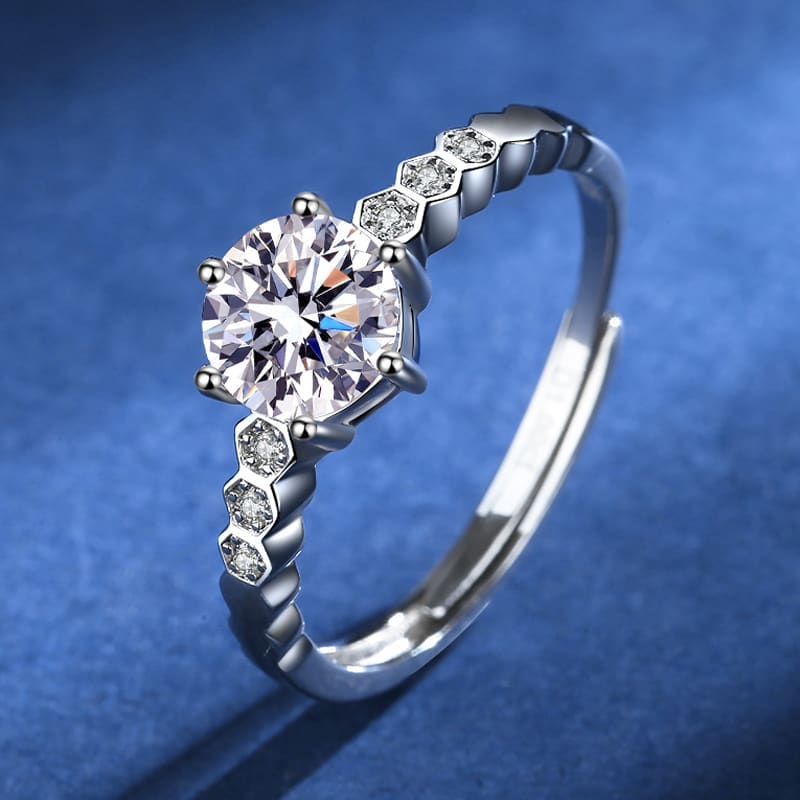 Beehive Lady Moissan Diamond Ring Girl Silver Ring