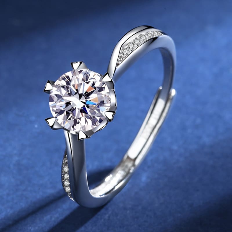 Torsion Six Prong Ladies Moissan Diamond Ring