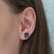 Load image into Gallery viewer, Clover Earrings With Mix Stone
