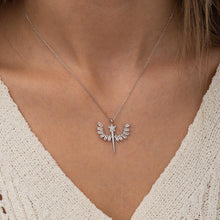 Load image into Gallery viewer, Baguette Stone Angel Necklace
